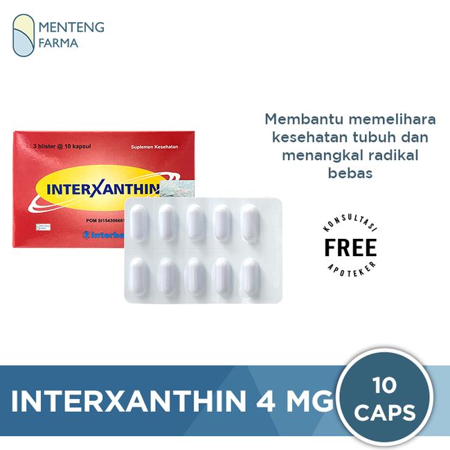 Interxanthin 4 mg 10 Kapsul - Antioksidan Untuk Daya Tahan Tubuh - Menteng Farma