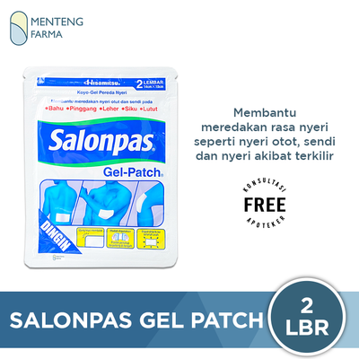 Salonpas Gel Patch 2 lembar - Koyo Elastis Pereda Nyeri Otot dan Sendi - Menteng Farma