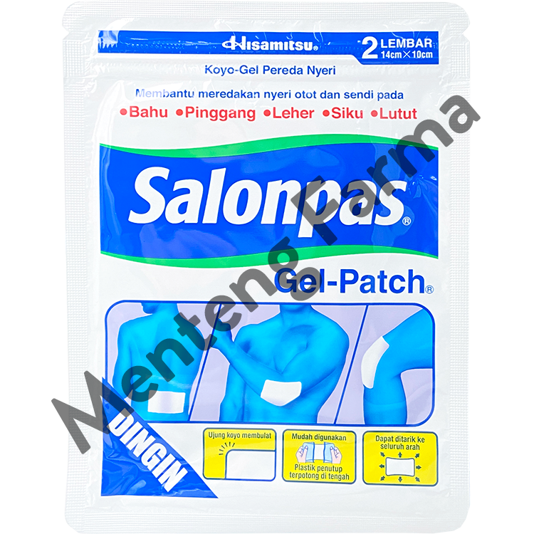 Salonpas Gel Patch 2 lembar - Koyo Elastis Pereda Nyeri Otot dan Sendi - Menteng Farma