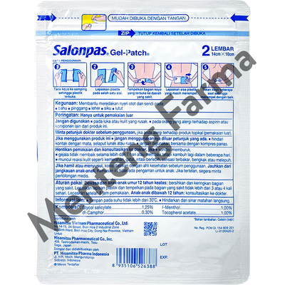 Salonpas Gel Patch 2 lembar - Koyo Elastis Pereda Nyeri Otot dan Sendi - Menteng Farma