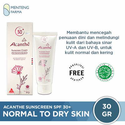 Acanthe Sunscreen SPF 30 For Normal to Dry Skin - Tabir Surya Kulit Normal
