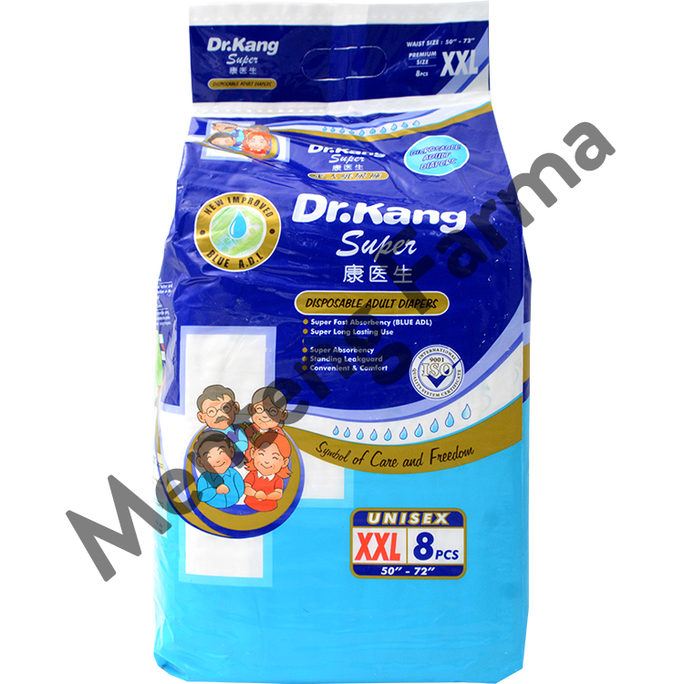 Dr. Kang Adult Diapers Size XXL - Isi 8 pcs - Popok Dewasa - Menteng Farma