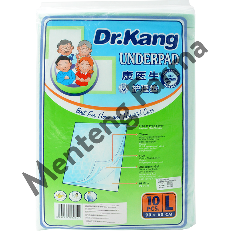 Dr. Kang Underpad Size L - Isi 10 pcs - Alas Ompol Sekali Pakai - Menteng Farma