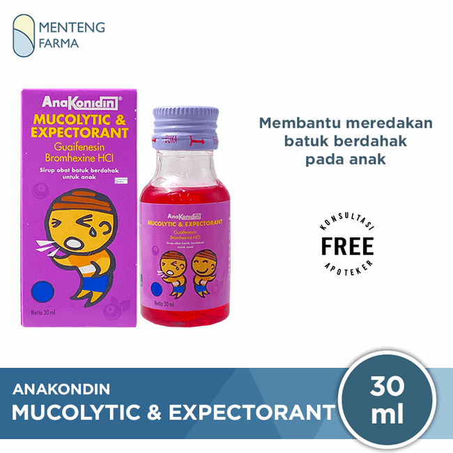 Anakonidin Mucolytic & Expectorant 30 mL - Obat Batuk Berdahak Anak