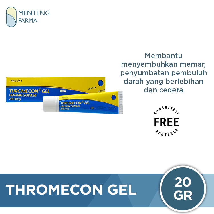 Thromecon Gel 20 g - Meredakan Lebam dan Luka Memar - Menteng Farma