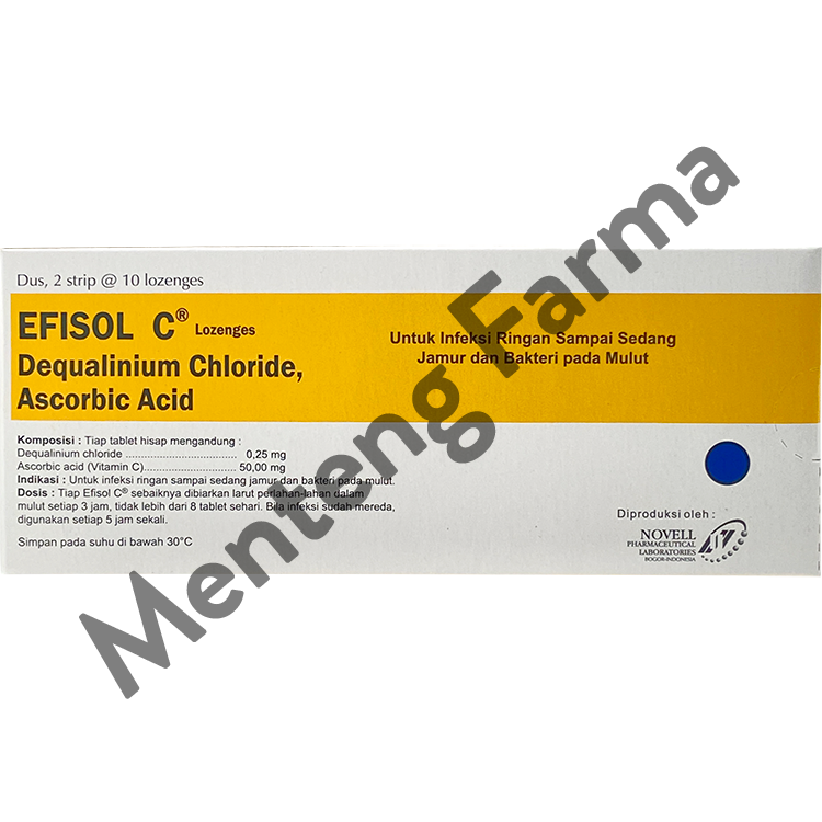 Efisol-C 10 Tablet - Obat Infeksi Jamur dan Bakteri pada Mulut - Menteng Farma