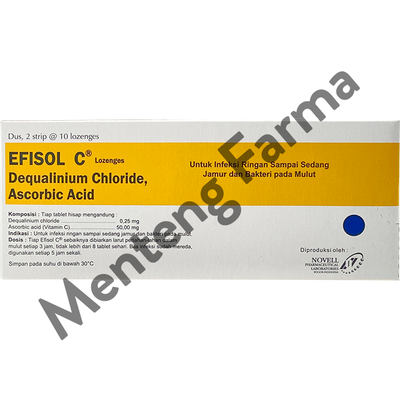 Efisol-C 10 Tablet - Obat Infeksi Jamur dan Bakteri pada Mulut - Menteng Farma