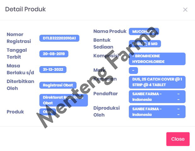 Mucohexin 8 mg 4 Tablet - Obat Pengencer Dahak - Menteng Farma