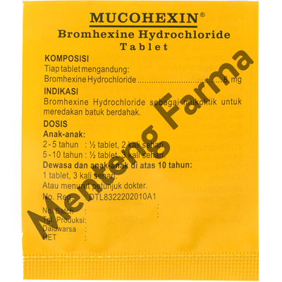 Mucohexin 8 mg 4 Tablet - Obat Pengencer Dahak - Menteng Farma