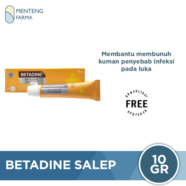 Betadine Salep 10 Gr - Salep Luka Antiseptik - Menteng Farma