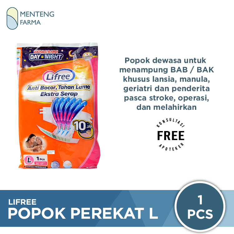 Lifree Popok Perekat L1 - Popok Perekat Dewasa Sachet - Menteng Farma