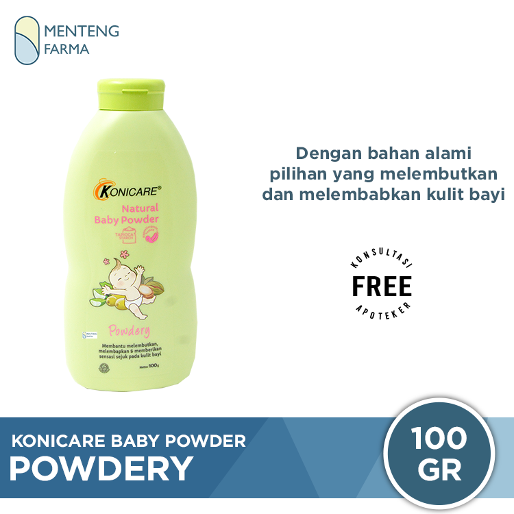 Konicare Natural Baby Powder Powdery 100 Gr - Bedak Tabur Bayi - Menteng Farma