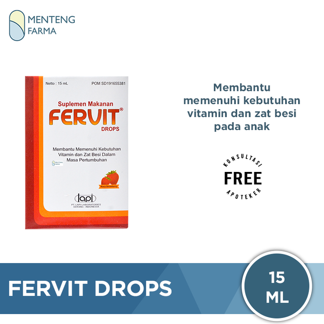 Fervit Drops 15 ml - Suplemen Pertumbuhan Anak - Menteng Farma