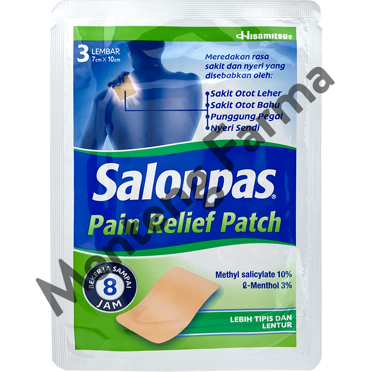 Salonpas Pain Relief Patch 3 Lembar - Koyo Nyeri Otot dan Sendi - Menteng Farma