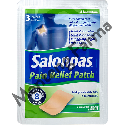 Salonpas Pain Relief Patch 3 Lembar - Koyo Nyeri Otot dan Sendi - Menteng Farma