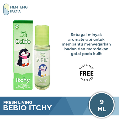 Fresh Living Bebio Itchy 9 mL - Minyak Aromaterapi Gatal Kulit - Menteng Farma