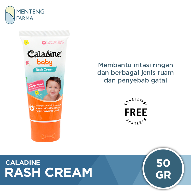 Caladine Baby Rash Cream 50 Gr - Pereda Ruam Gatal Iritasi Ringan - Menteng Farma