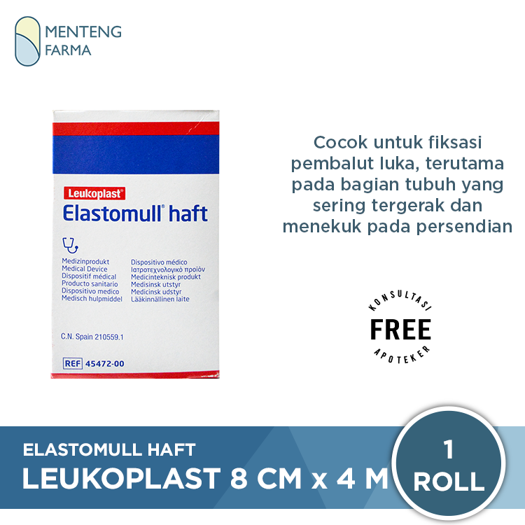 Elastomull Haft Leukoplast 8 CM x 4 M - Kasa Penutup Luka - Menteng Farma