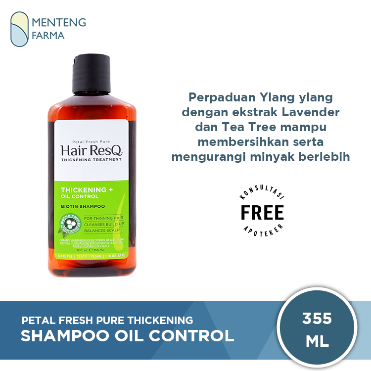 Petal Fresh Pure Thickening Shampoo Oil Control 355 mL - Merawat Rambut Lepek Berminyak - Menteng Farma