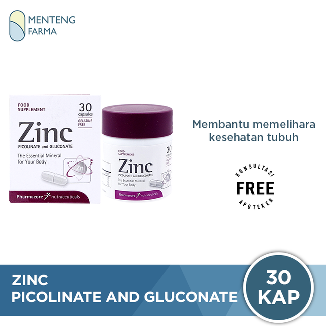 Zinc Picolinate and Gluconate 30 Kapsul - Suplemen Kesehatan - Menteng Farma