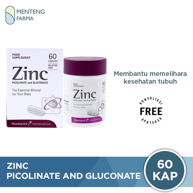 Zinc Picolinate and Gluconate 60 Kapsul - Suplemen Kesehatan - Menteng Farma