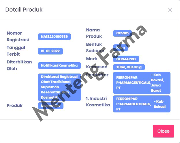 Derma Pro Cream 30 Gr - Pelembab Kulit dengan Antioksidant - Menteng Farma