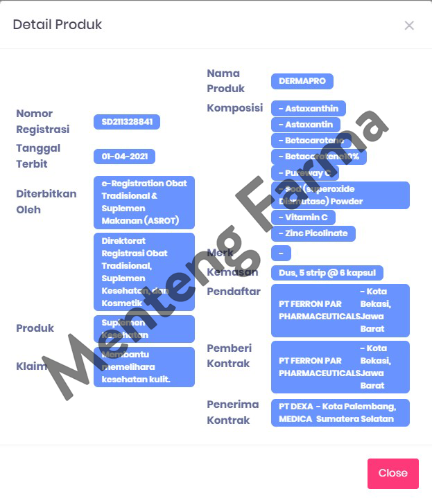 Derma Pro 6 Kapsul - Suplemen Kesehatan Kulit - Menteng Farma