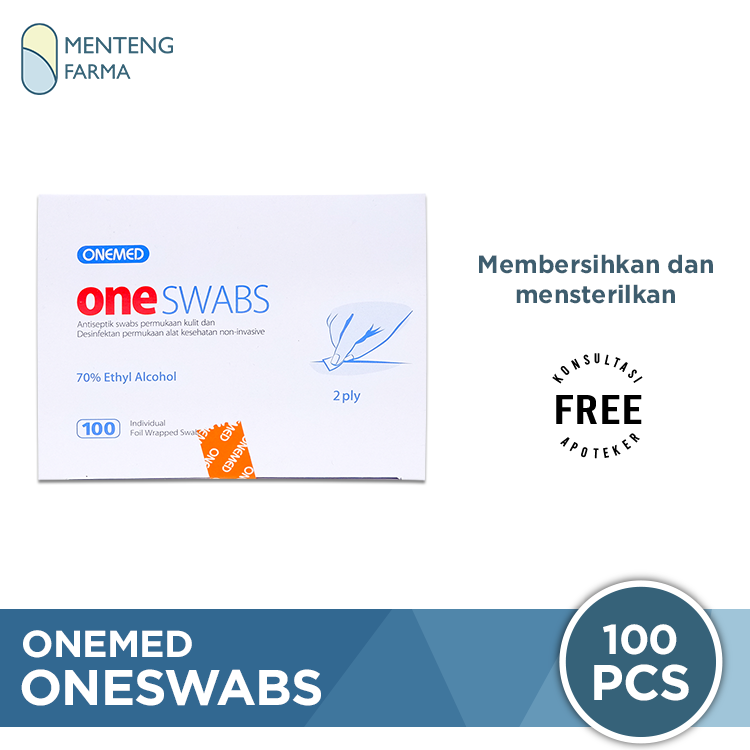 Onemed Oneswabs 100 Pcs - Tissue Alkohol - Menteng Farma