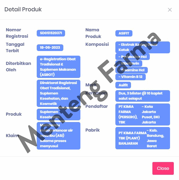 Asifit 30 Kaplet - Melancarkan Produksi ASI