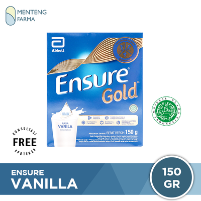Ensure Vanila 150 Gram - Susu Penambah Nutrisi Dewasa Rendah Laktosa - Menteng Farma