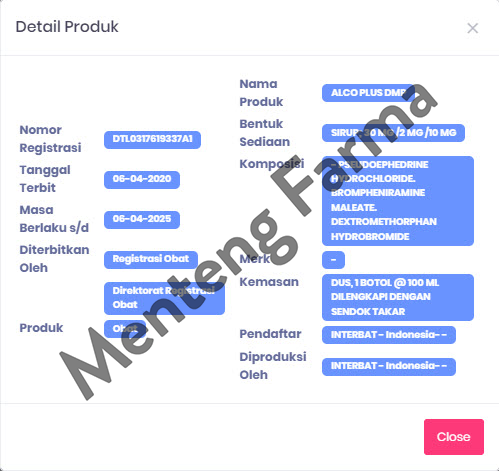 Alco Plus DMP Sirup 100 ml - Menteng Farma