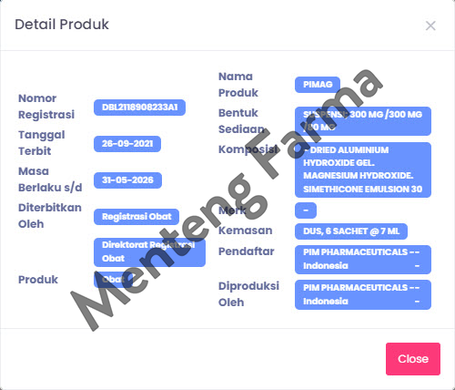 Pimag Obat Maag Isi 6 Sachet - Menteng Farma