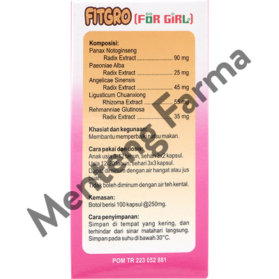 Fitgro For Girl - Suplemen Pertumbuhan Anak - Menteng Farma