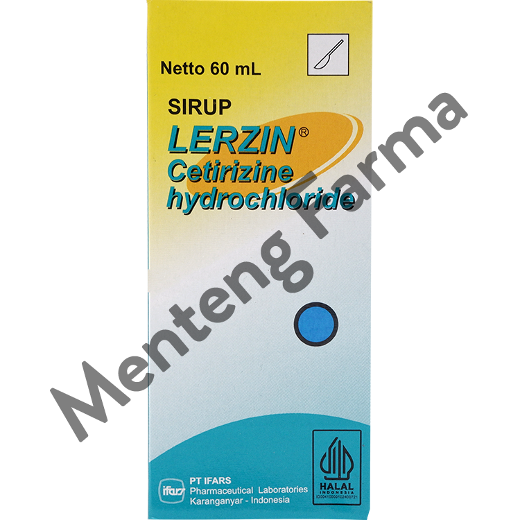 Lerzin 5 mg/ 5 ml Sirup 60 ml - Obat Rhinitis dan Gatal Alergi - Menteng Farma