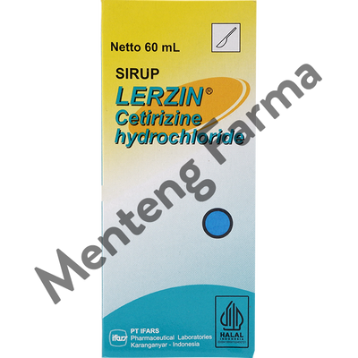 Lerzin 5 mg/ 5 ml Sirup 60 ml - Obat Rhinitis dan Gatal Alergi - Menteng Farma