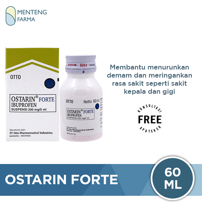 Ostarin Forte 200 mg/5 ml Sirup 60 ml - Pereda Demam dan Nyeri - Menteng Farma