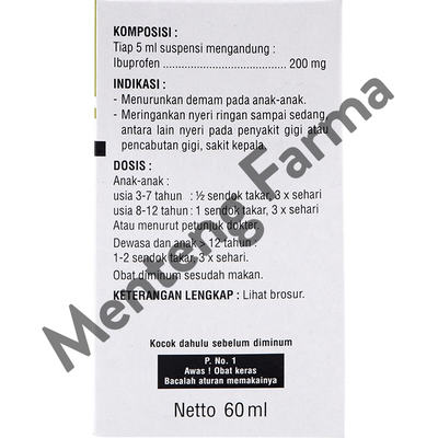 Ostarin Forte 200 mg/5 ml Sirup 60 ml - Pereda Demam dan Nyeri - Menteng Farma