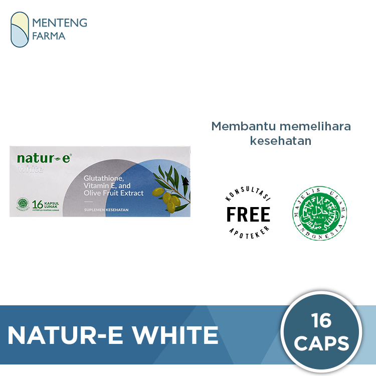 Natur E White Isi 16 Kapsul - Suplemen Kesehatan Kulit - Menteng Farma