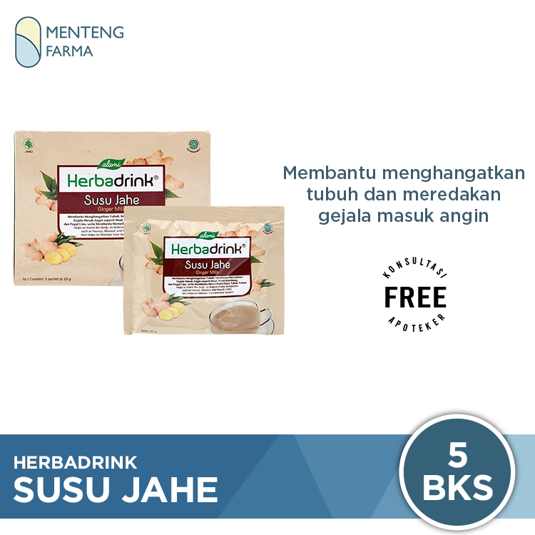 Herbadrink Susu Jahe - Minuman Serbuk Menghangatkan Badan - Menteng Farma