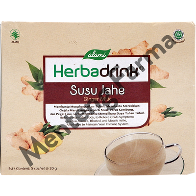 Herbadrink Susu Jahe - Minuman Serbuk Menghangatkan Badan - Menteng Farma