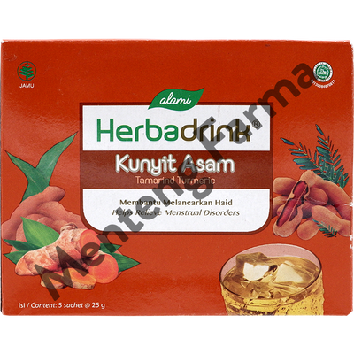 Herbadrink Kunyit Asam - Minuman Serbuk Lancar Haid - Menteng Farma