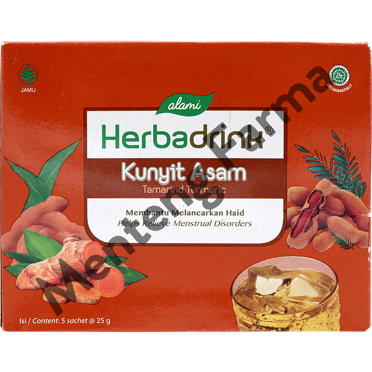 Herbadrink Kunyit Asam - Minuman Serbuk Lancar Haid - Menteng Farma