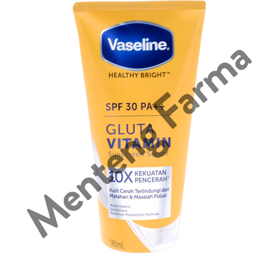 Vaseline Healthy Bright Hand Body Lotion SPF 30 Serum 180 ML - Melindungi dari Sinar UV dan Polusi - Menteng Farma