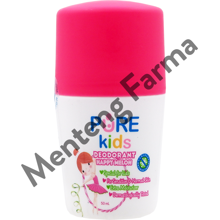 Pure Kids Deodorant Happy Melon 50 mL - Penghilang Bau Badan dan Keringat - Menteng Farma