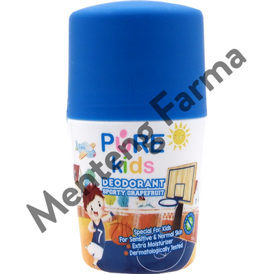 Pure Kids Deodorant Sporty Grape 50 mL - Penghilang Bau Badan dan Keringat - Menteng Farma
