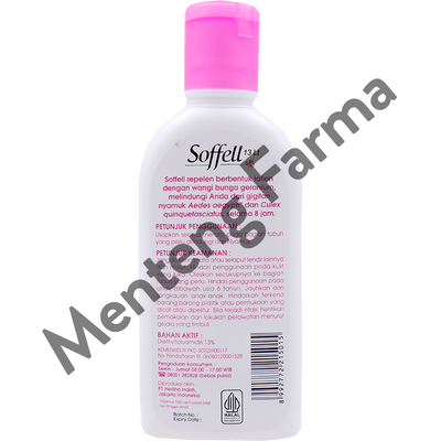 Soffell Lotion Wangi Bunga Geranium 60 Gr - Lotion Anti Nyamuk - Menteng Farma