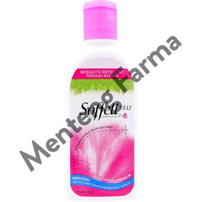 Soffell Lotion Wangi Bunga Geranium 60 Gr - Lotion Anti Nyamuk - Menteng Farma