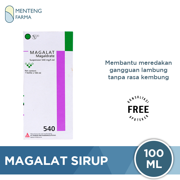 Magalat Sirup 100 ml - Sirup Obat Gangguan Maag dan Asam Lambung - Menteng Farma