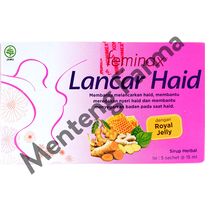 Feminax Cair Lancar Haid 5 Sachet - Meredakan Nyeri Haid - Menteng Farma