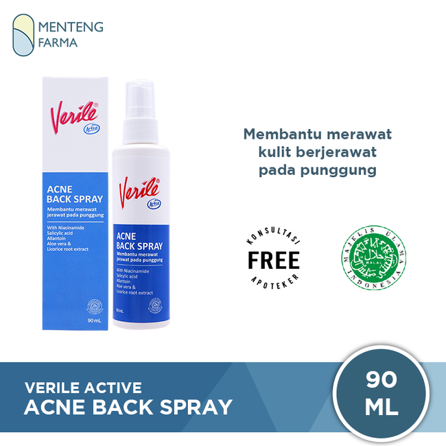 Verile Acne Back Spray 90 mL - Perawatan Kulit Jerawat Punggung - Menteng Farma